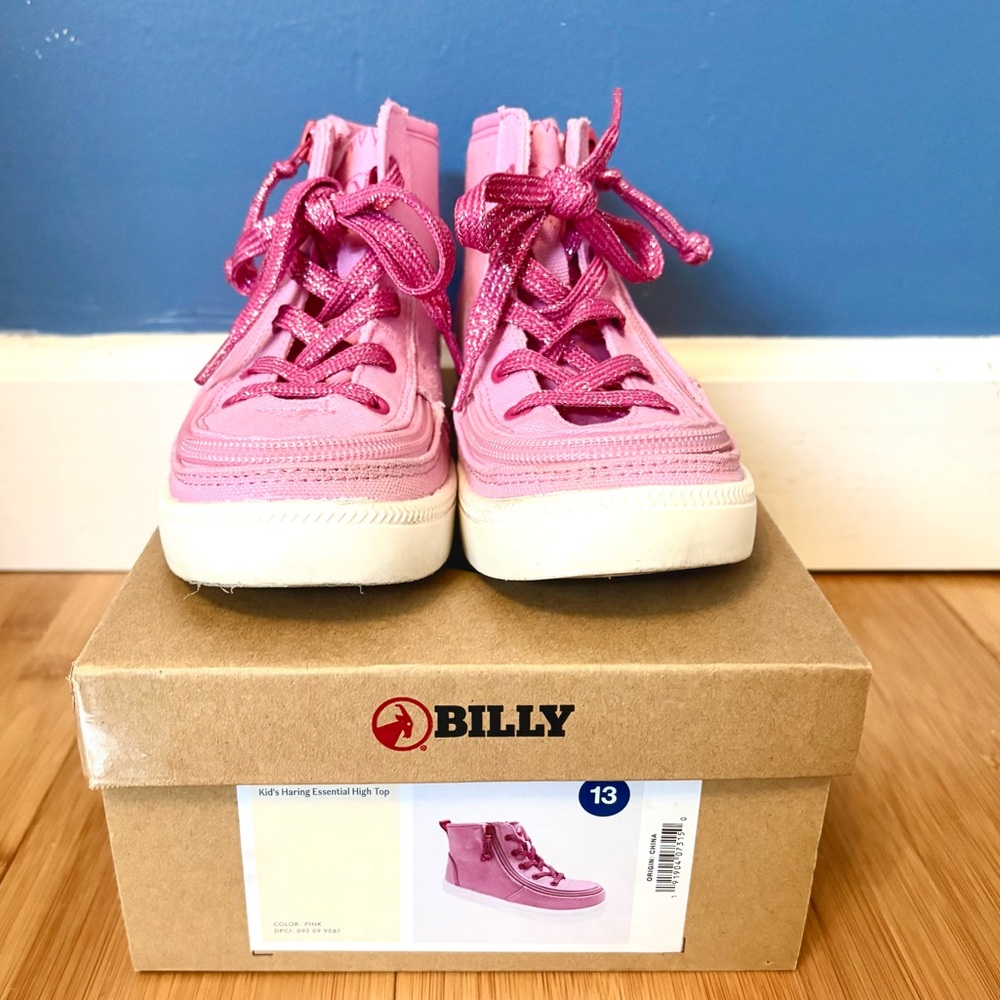 BILLY Footwear Kid’s Pink Haring Essential High Top Sneaker